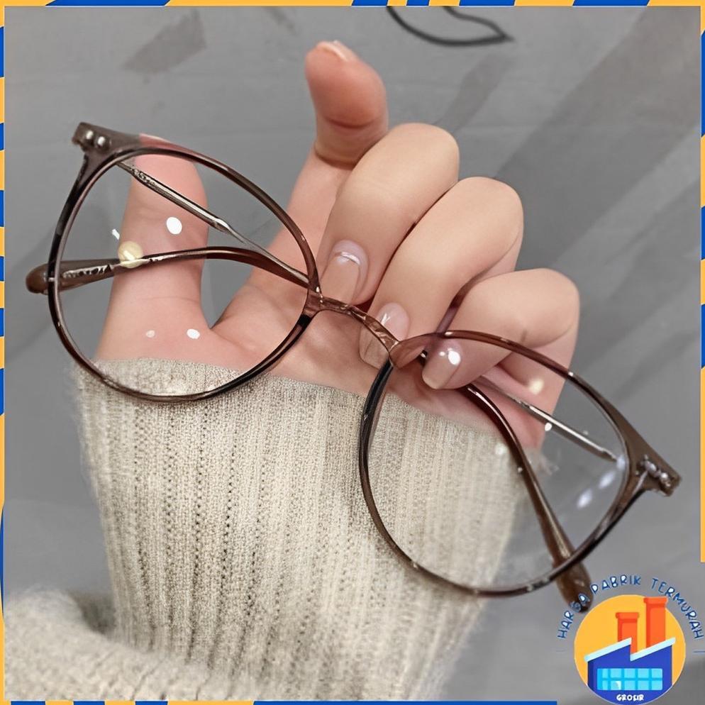 ASLI HPT  Kacamata Anti Radiasi 6632 Kaca Mata Wanita Pria Frame Sunglasses Lensa Transparan Fashion