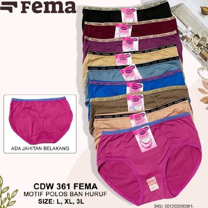 Celana dalam wanita fema 6pcs