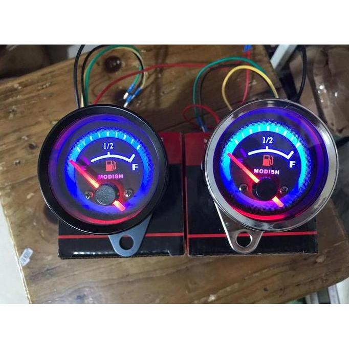 Speedometer Amper Bensin Jarum / Fuel Meter Bensin jarum bulat universal 12volt motor mobil