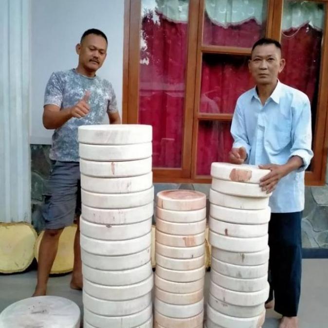 50 CM Talenan kayu asem asli/Talenan bulat/Talenan daging/Talenan kayu