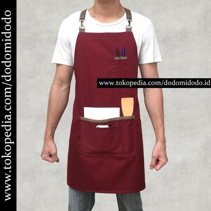 Apron Celemek Barista Cafe Barbershop - Apron Masak - Celemek