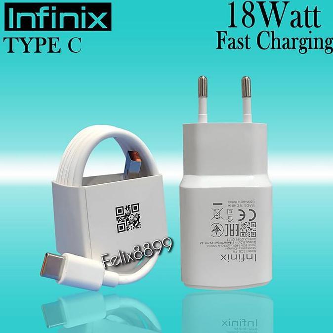 Charger infinix Hot 11 11s 12 12 play NFC 12 Pro Original 18W Type C