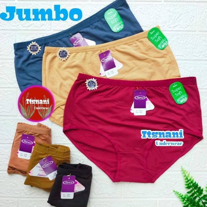 Cd Sorex Jumbo 1248 Super Soft 3-6-12 Pcs | Celana Dalam Wanita Sorek Ukuran Besar EQL QQL QXL