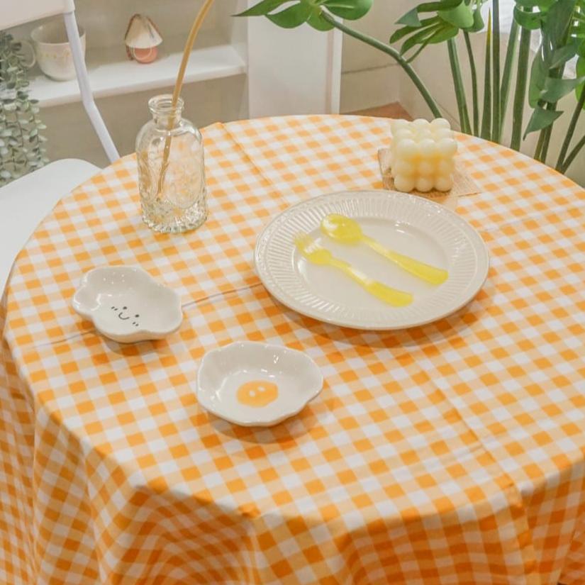Taplak Meja Motif Gingham Checker Board Kotak-Kotak/Table Runner Aesthetic Korea/Taplak Meja Kain Ka