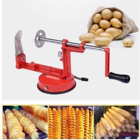 Pemotong Kentang Spiral Alat Serutan Parutan Putar Ulir Keripik Kentang Ubi Singkong Spiral Potato S