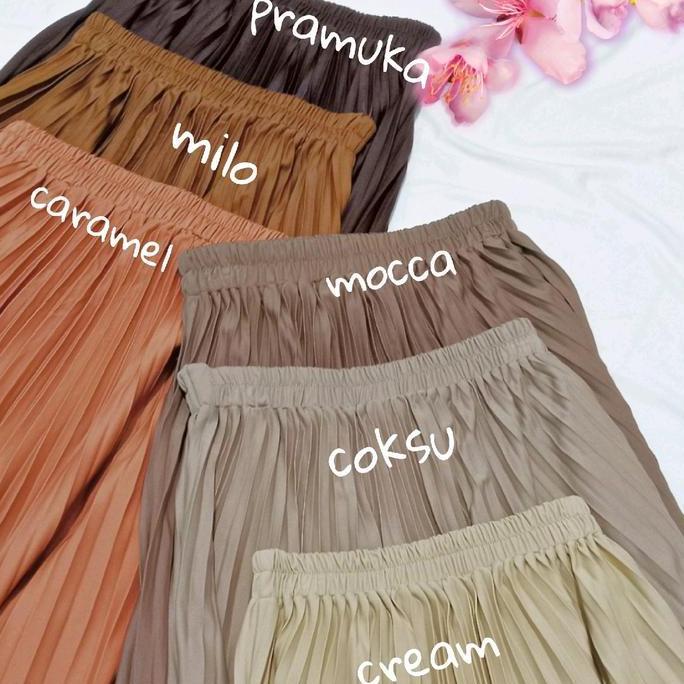 ROK PLISKET DEWASA PREMIUM Bawahan Wanita Tebal Maxi skirt full karet FASHION MUSLIM Hyget Super Mod
