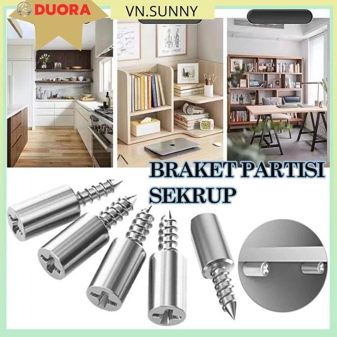 DUORA 20PCS Baut Ambalan Bulat Besi Kayu Funiture/ Paku Sekrup Partisi Kaca Lemari/Sekrup Bracket Pa