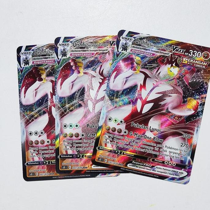 New Urshifu Serangan Tunggal VMAX RRR 037/070 S5l Kartu Pokemon Indonesia