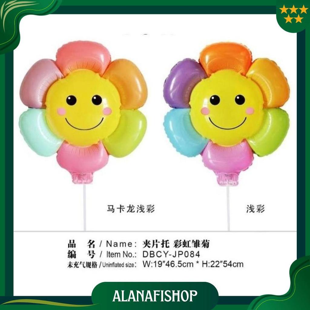 SATASHA.ID BALON BUNGA MATAHARI  KECIL LED DAN NON LED STIK MURAH ATPromo
