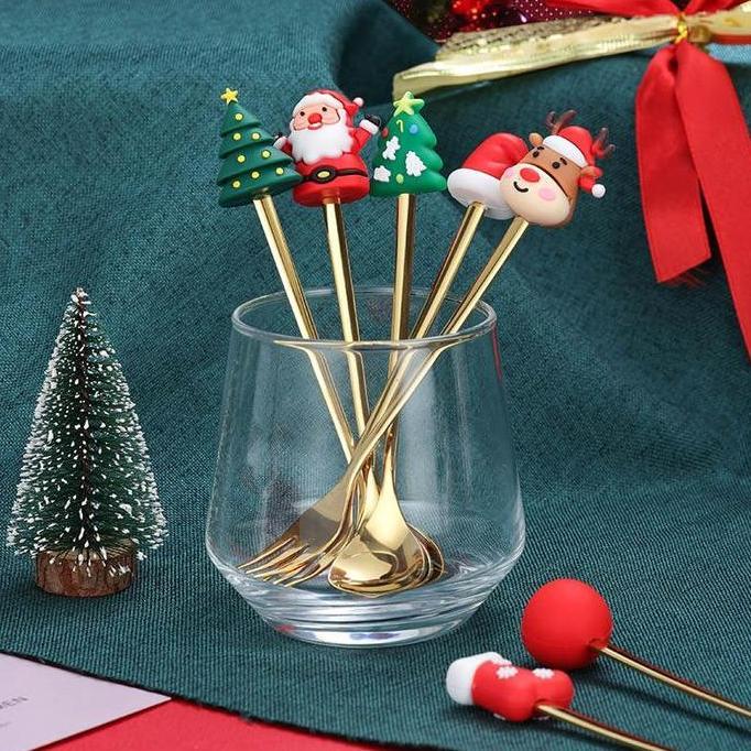 Taberu- Hampers Natal Sendok Garpu Teh Christmas Gift Box Coffee Tea Spoon Set