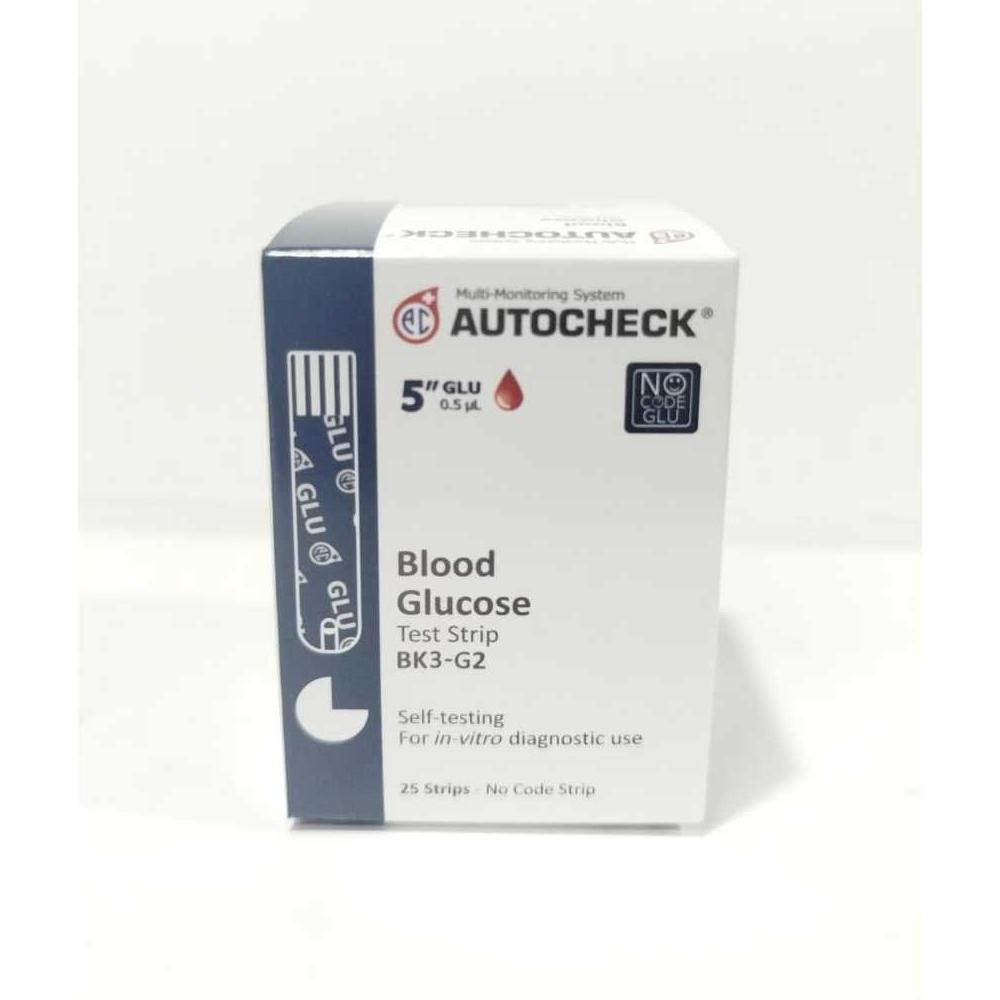 Terlaris Autocheck Gula Darah 25 Strip Autocheck Auto Check Blood Glucose 25 Strip / Stick /Stik