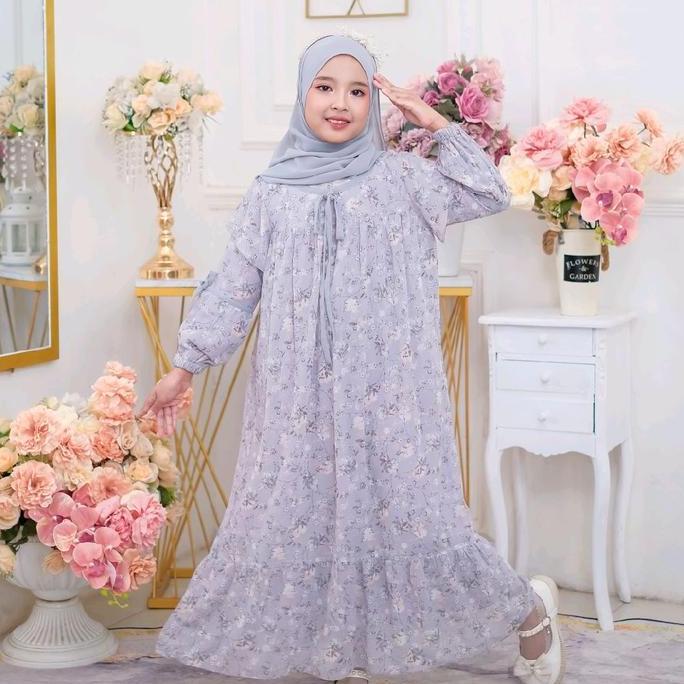 Otokonoko- Gamis Anak Dayana Motif Premium - Syari, Remaja, Baju Dress Panjang Muslim,Ceruty Baby Do