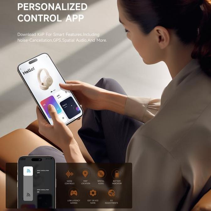 Rwd- Kiip Wireless Th90 Anc Wireless Over-Ear Headphone Spatial Audio