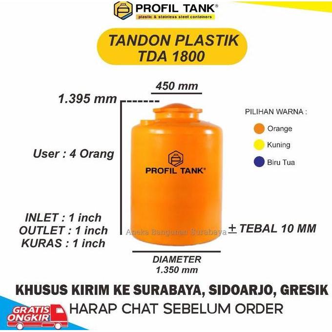 BEBAS ONGKIR - Tandon Profil Tank TDA Plastik basic series NEW COLOR ( berbagai jenis dan ukuran ) T