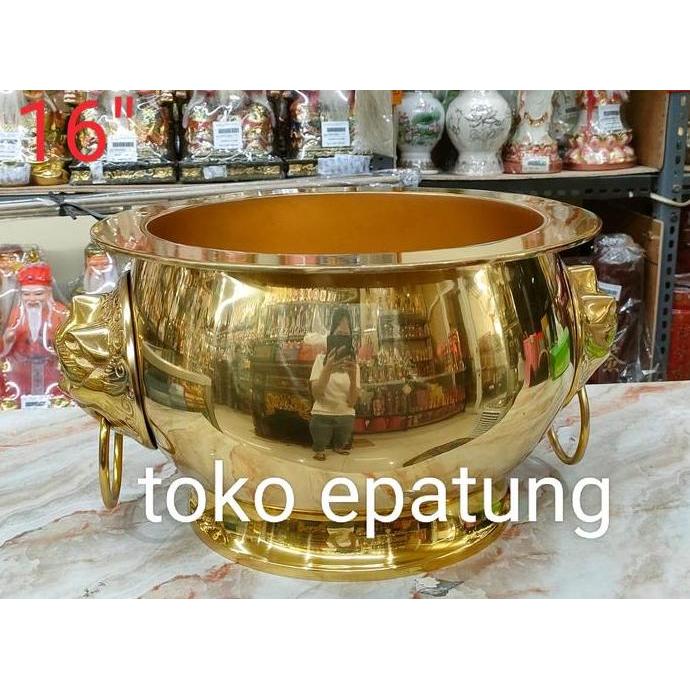 hio lo hiolo kuningan kepala singa 16 "