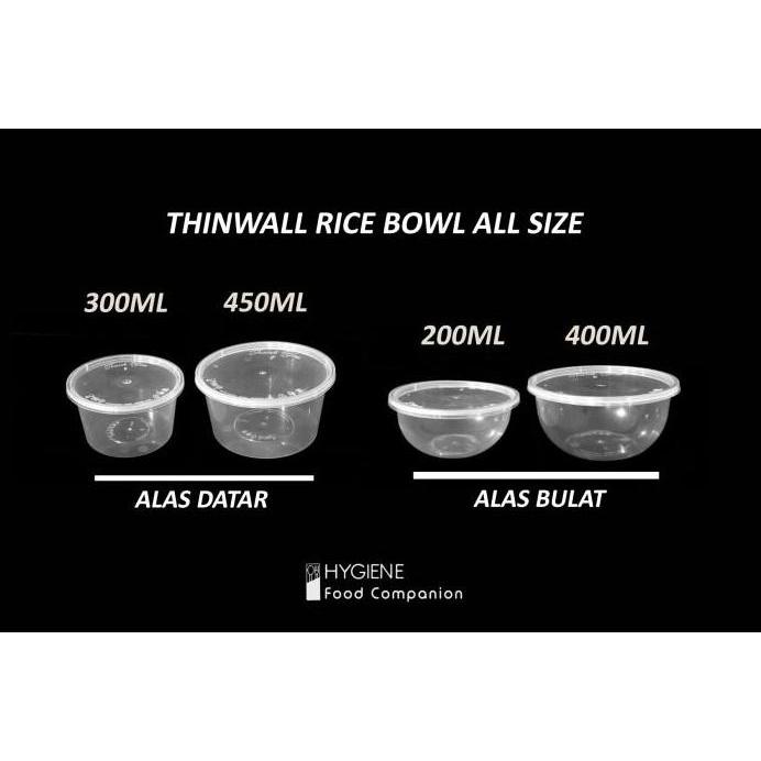 Thinwall Mangkok 450 Ml Plastik - Thinwall Bulat 450ML - Wadah Plastik