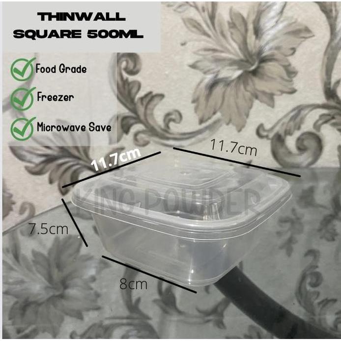 THINWALL KOTAK 500ML | THINWALL SQUARE 500ML