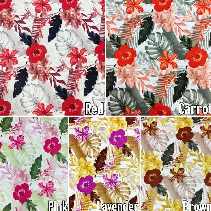 Kain Beludru Velvet Motif Bunga Daun Tropical (Sofa, Kursi, Jok)