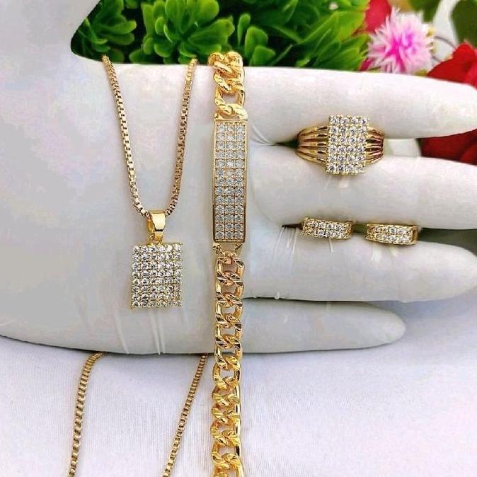 Satu Set Perhiasan Aksesoris Titanium Xuping 1 Set Perhiasan Wanita Dewasa Lengkap Anti Luntur