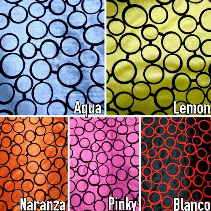 Kain Beludru Sofa / Kursi / Jok Admiral Motif Lingkaran Bulat - Lazaro