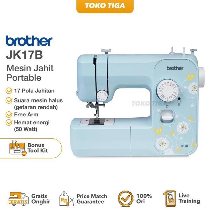 Mesin Jahit BROTHER JK-17B / JK17B Portable Multifungsi (Exclusive)