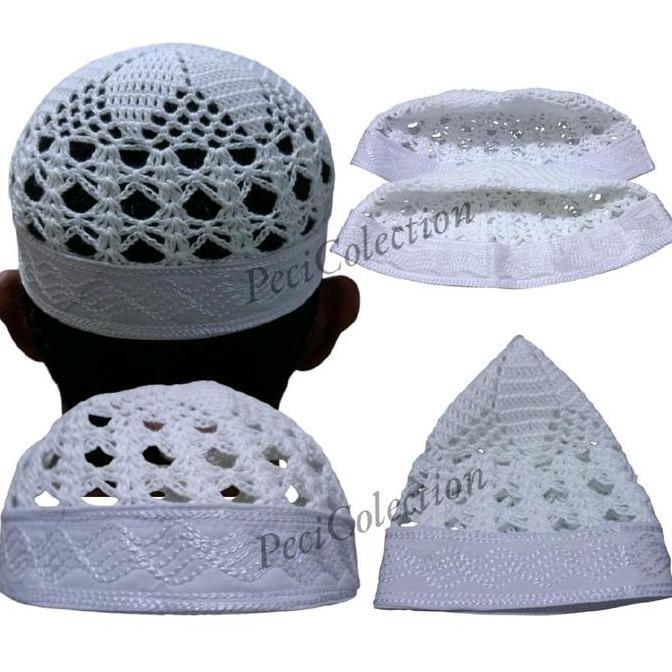 Peci Kopiah Rajut Saudi Originl Peci Saudi Premium Nyaman Songkok Haji Motif Bulat