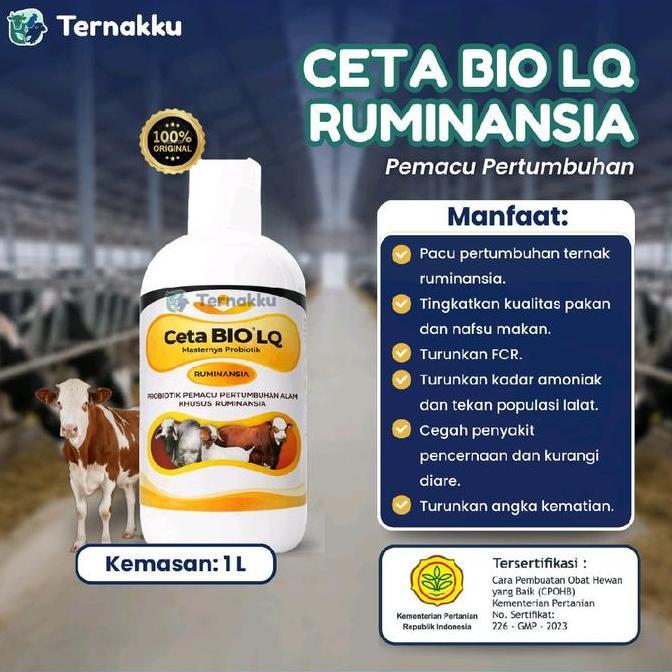 Ceta BIO LQ Ruminansia 1 liter - Probiotik Pemacu Pertumbuhan Alami Ternak Ruminansia
