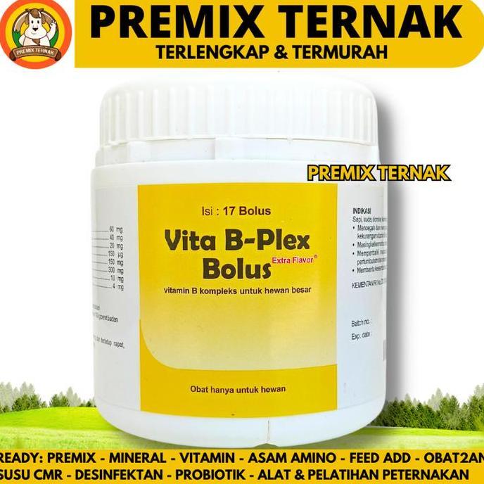 VITA B PLEX BOLUS 1 POT (17 BOLUS) MEDION - Vitamin B Complex Bolus Untuk Ternak Sapi Kambing Domba
