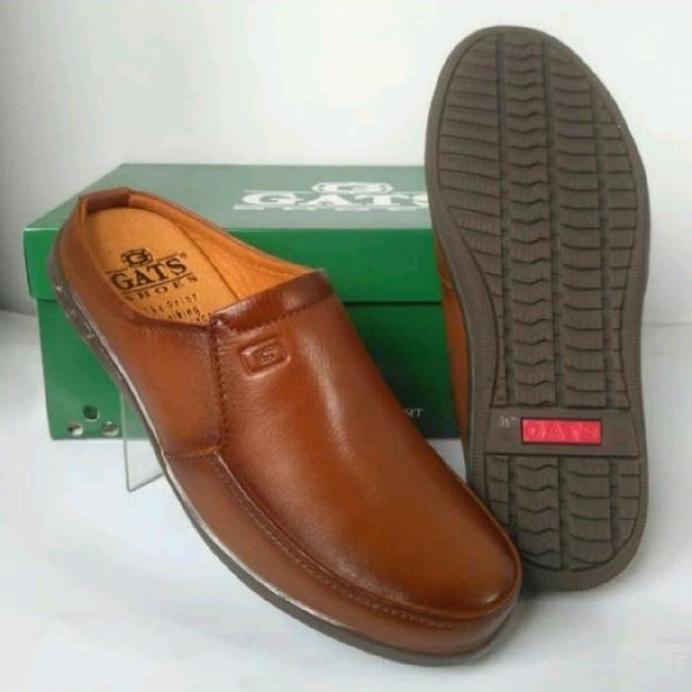 Sepatu Sandal Kulit GATS NB 0002 Original Sandal Bustong Pria - Coklat