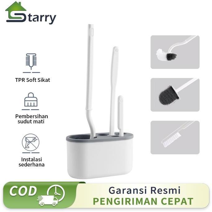 Sikat Toilet Silikon 3 in 1 Sikat Fleksibel WC Sikat Pembersih Kamar Mandi Silicone Sikat WC Silikon
