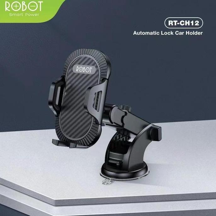 NEW CAR HOLDER ROBOT RT-CH12 DUDUKAN HP MOBIL DASHBOARD AUTOMATIC - GARANSI 1 TAHUN ORI