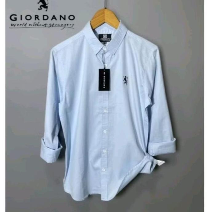 Kemeja Pria GIORDANO 3D Slim fit | Kemeja Panjang Pria Casuall