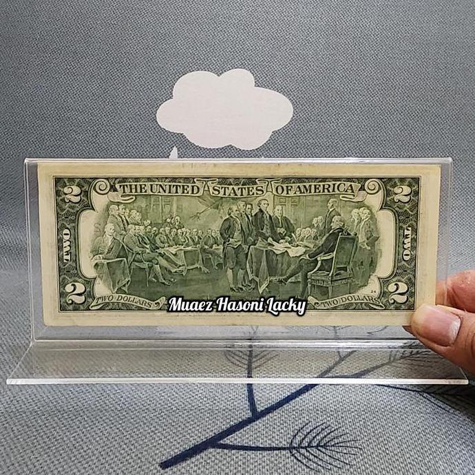 Ready Akrilik Tempat Uang Pajangan Hiasan Amerika 2 Dolar