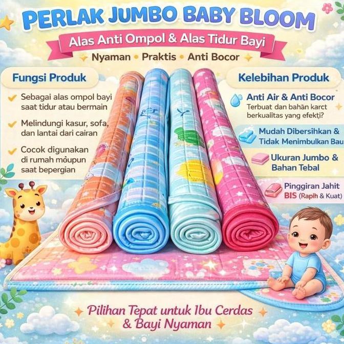 Alas Ompol Perlak Karet Jumbo Bayi Waterproof Perlak Pangku Travel 70x50 80x70 110x70 Perlak Jumbo /