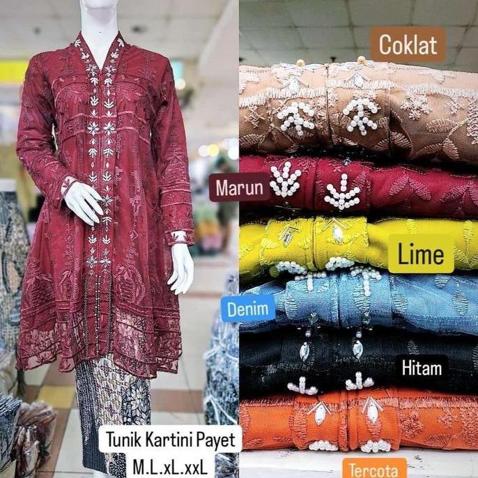 PROMO KEBAYA TUNIK KARTINI PAYET/ATASAN KEBAYA MODERN KARTINI Dress Motif