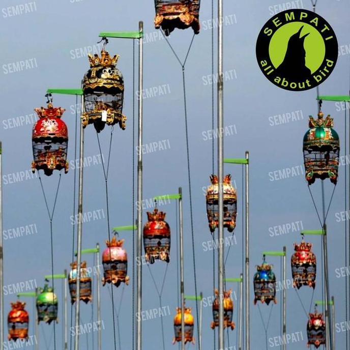 SEMPATI GROSIR Katrol Perkutut Model Antik Kerekan Besi Panjang Isi 10 Pcs Warna Antik Gantungan San