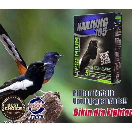 NANJUNG 105 VOER PREMIUM EBOD JAYA 100 GRAM PAKAN BURUNG KACER MURAI
