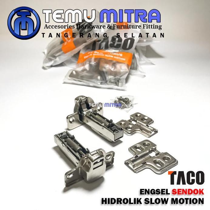 Engsel Sendok TACO ET-01 A,B & C Hidrolik Slowmotion- Engsel Sendok Hidrolik Soft Close Lurus, 1/2 B