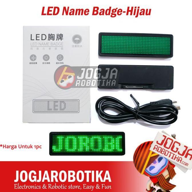 LEXSA1 LED Name Badge Papan Nama Name Tag LED Berjalan-Hijau