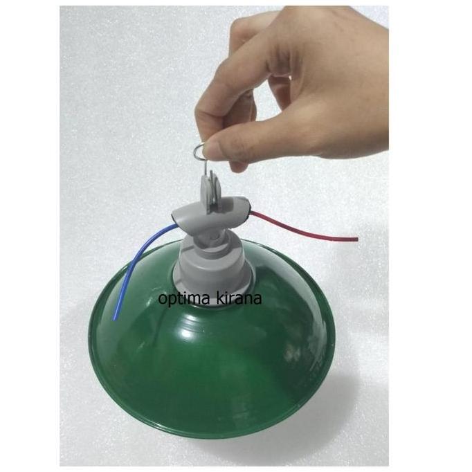 Fitting Lampu Jalan Bohlam Bulb LED Gantung Hanging Lamp Outdoor Socket E27 PLUS Kap Topi Tutup Tudu