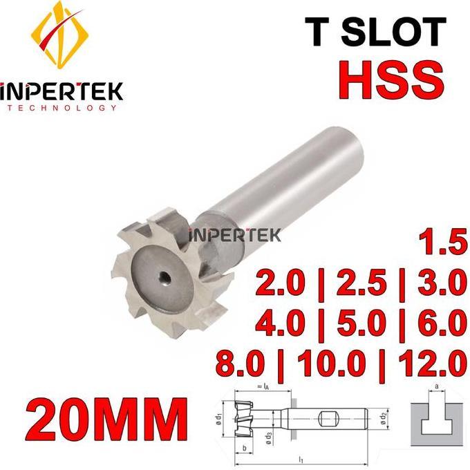 HERBONE Cutter T 20*5 T Slot Cutter Milling 20 Cutter Slot Baut Ekor Burung