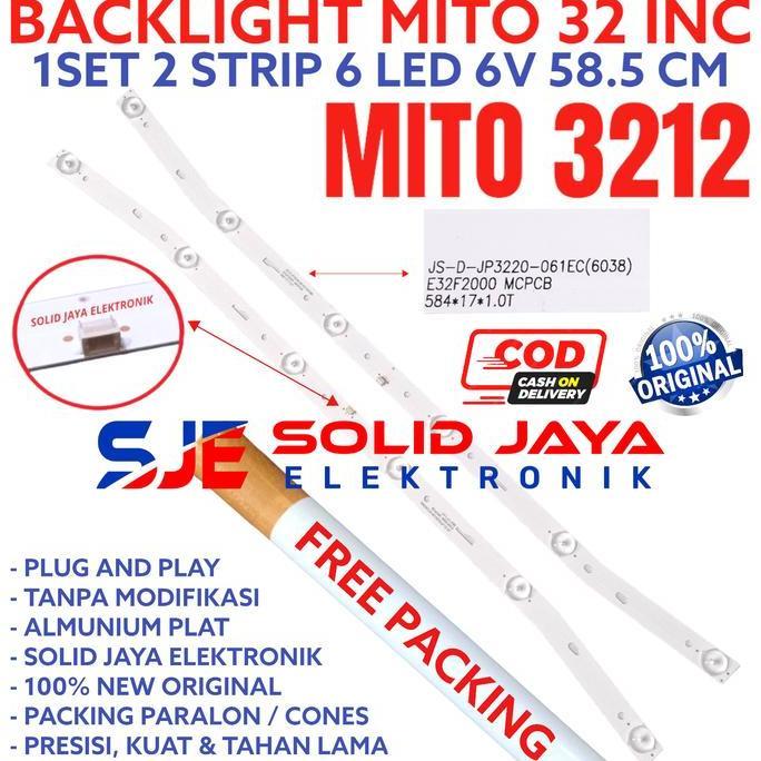 TERLARIS BACKLHT TV LED MITO 32 INC 3212 LAMPU 6K 6V INC INCH 6 KANCING LAMPU 32 IN MITO 32 12