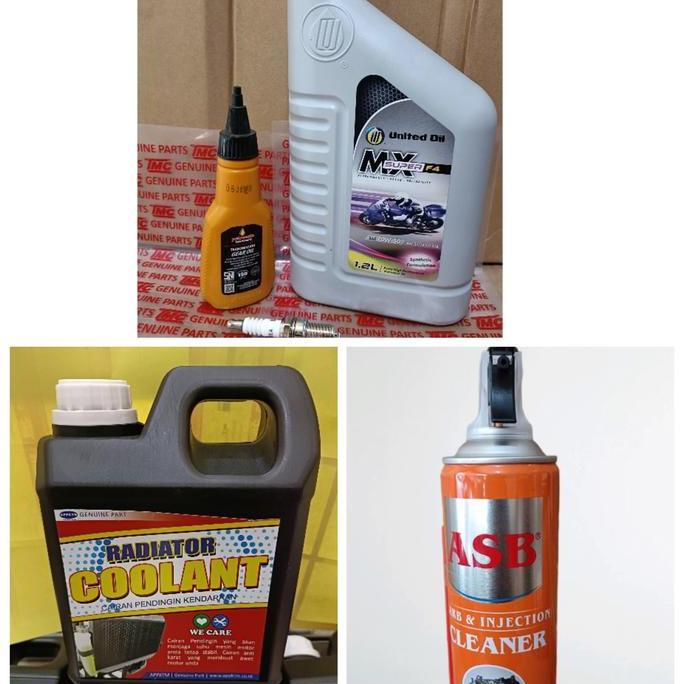 Oli mesin, oli gardan, air radiator, karburator cleaner Motor Roda3