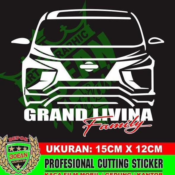 TERLARIS CUTTING STICKER GRAND LIVINA STICKER SILUET MOBIL GRAND LIVINA NEW