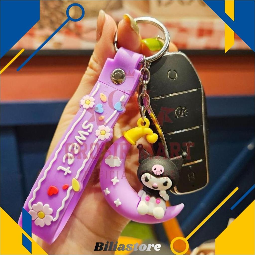 Gantungan Kunci Sanrio Silikon Tebal / Ganci Sanrio / Ganci Kuromi / Gantungan Kunci Boneka Sanrio /