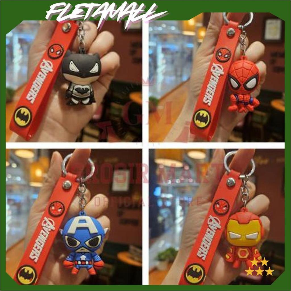 Gantungan Kunci Avengers Batman Iron man Spiderman Silikon Tebal / Ganci Avengers / Ganci Batman / G