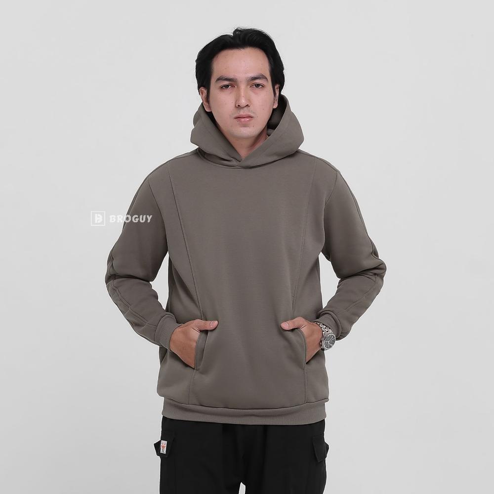 GARANSI BROGUY Hoodie Pria Wanita Unisex Fleece - Olive