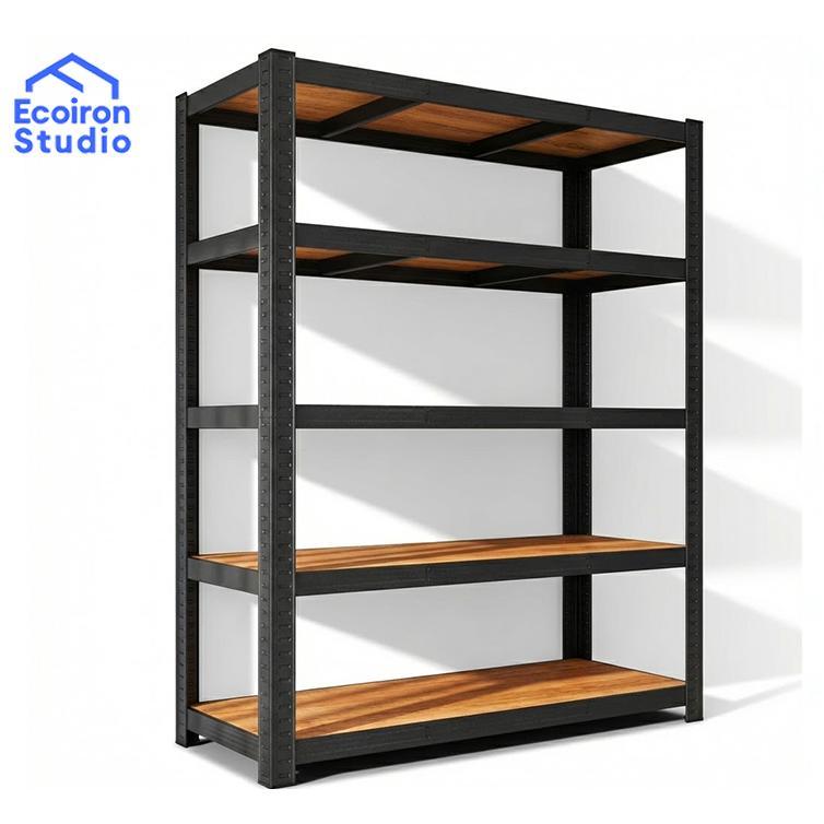 New Ecoiron Studio Rak Besi Siku 3/4/5/6 Susun 100% Besi Dengan Papan Kayu Cod Ready Surabaya Rak Da