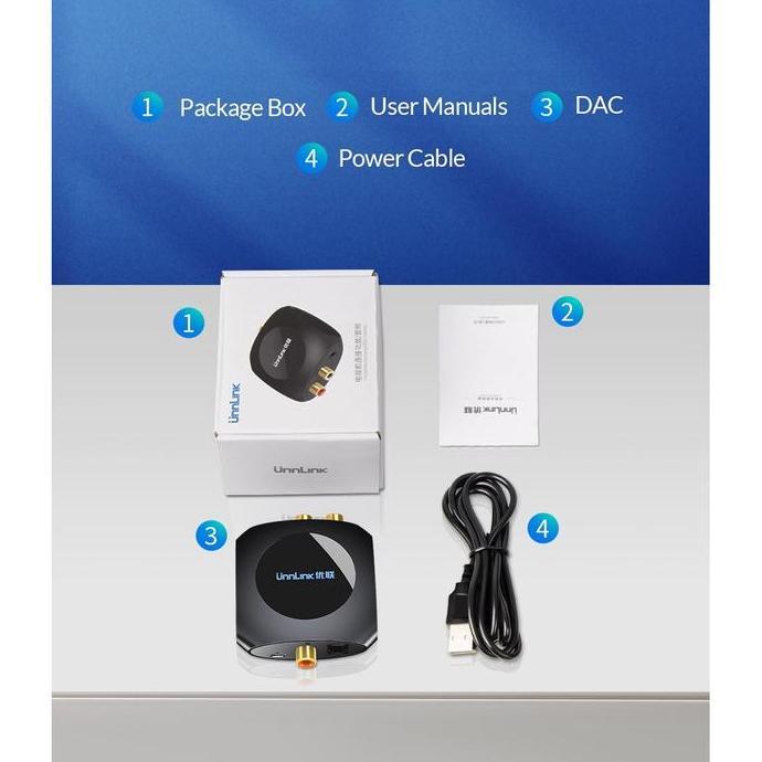 Ready UNNLINK Digital To Analog Converter DAC 24bit 192kHz BLACK