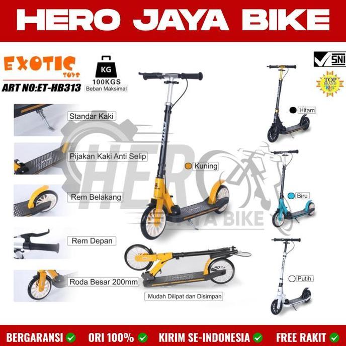 Scooter Skuter Besi Exotic Et Hb 313 Roda Besar Ada Rem Tangan Bisa Dilipat Skuter Otoped